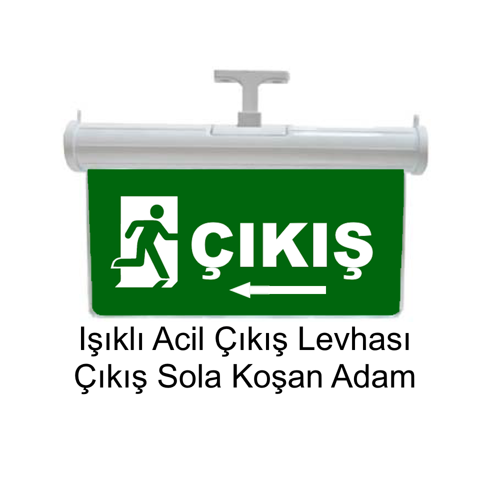 Işıklı Acil Çıkış Levhası (Çıkış Sola Koşan Adam) GN-AC15